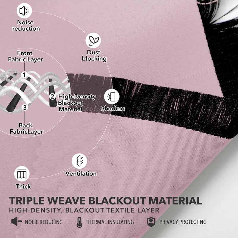 Deconovo Blackout Curtains Insulated Thermal Blackout Blinds Rod Pocket and Back Tab Curtains Room Darkening Curtains for Nursery 52Wx84L Inch Lavender 2 Panels - Image 4